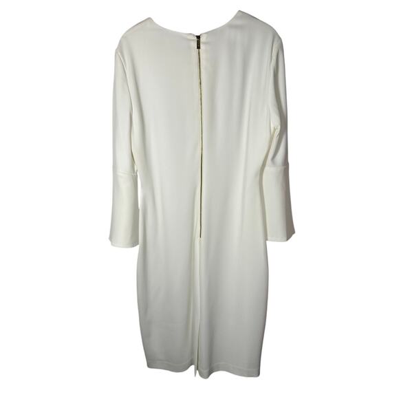 Calvin Klein White Bell Sleeve Dress Size 8 - Picture 2 of 9